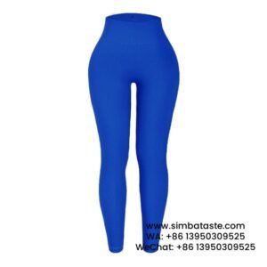 Women Royal Blue Thread Sports Leggings Seamless Yoga Pants Yoga Wear Leggings