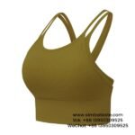 Women Turmeric Thin Straps Beautiful Back Two Pieces Sports Bra Yoga Gym Bra