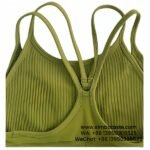 Women Turmeric Thin Straps Beautiful Back Two Pieces Sports Bra Yoga Gym Bra