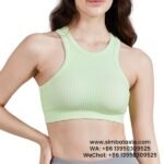 Women Turquoise Thread Bra Cropped Yoga Vest Top Pilates Fitness Bra Yoga Bra