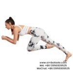 Women White High Waist Tie Dye Gym Pants Shapewear Yoga Pants