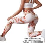 Women White Red Yellow Dyeing Yoga Pants High Rise Hip Lift Gym Pants Seamless Athletic Pants