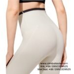 Women White Thread High Waist Yoga Pants Anti-Curl Athletic Leggings