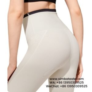 Women White Thread High Waist Yoga Pants Plus Size Anti-Frizz Athletic Leggings