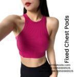 Women Wild Berry Thread Sports Bra Racer Vest One Piece Breathable Yoga Wear