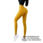 Women Yellow Hip Lift Gym Pants High Waist Yoga Pants Running Sports Pants