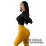 Women Yellow Hip Lift Gym Pants High Waist Yoga Pants Running Sports Pants