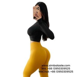 Women Yellow Hip Lift Gym Pants High Waist Yoga Pants Running Sports Pants