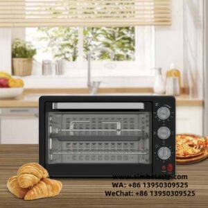 Capacity 18L 1300W Material PP Plastic Shell Square Black Electric Oven 2