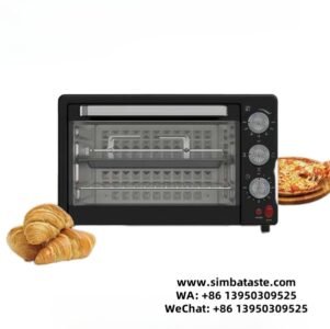 Capacity 18L 1300W Material PP Plastic Shell Square Black Electric Oven