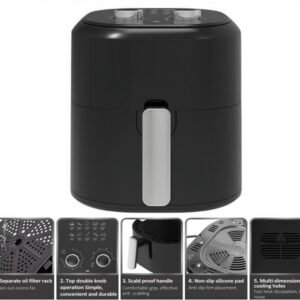 Capacity 4.5L 1400W Material PP Plastic Shell Mechanical Black Air Fryer