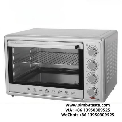 Capacity 45L 1800W Material PP Plastic Shell Square Silver Electric Oven