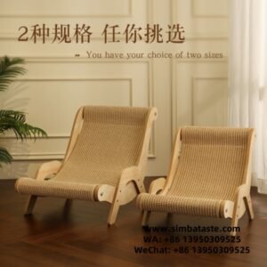 Cat Scratch Board Cat Reclining Chair Wooden Hammock Grinding Claws Sisal Cat Bed