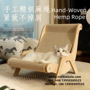 Cat Scratch Board Cat Reclining Chair Wooden Hammock Grinding Claws Sisal Cat Bed
