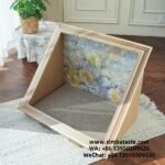 DIY Retro Style Oil Painting Frame Flowers Cat Scratch Board Cat Nest