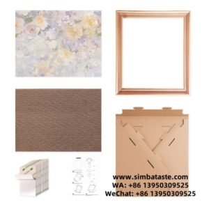 DIY Retro Style Oil Painting Frame Flowers Cat Scratch Board Cat Nest 7