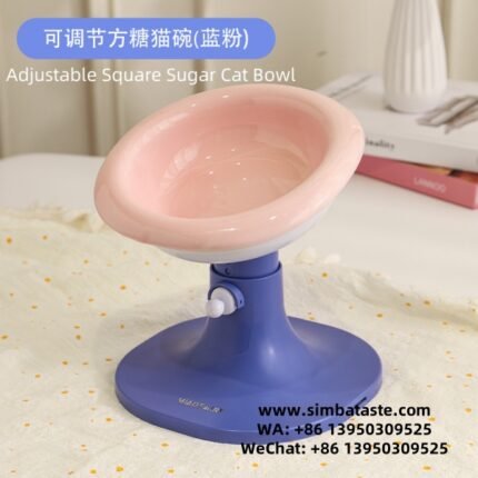 Cat Bowl Ceramic Anti-Tipping Cat Water Bowl Adjustable Height Dog Bowl