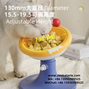 Cat Bowl Ceramic Anti-Tipping Cat Water Bowl Adjustable Height Dog Bowl 12