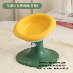 Cat Bowl Ceramic Anti-Tipping Cat Water Bowl Adjustable Height Dog Bowl 6
